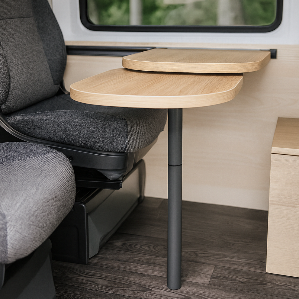 Schwenktisch Wohnmobil Komplettset – ausziehbar & vormontiert –  viertec-caravaning.de